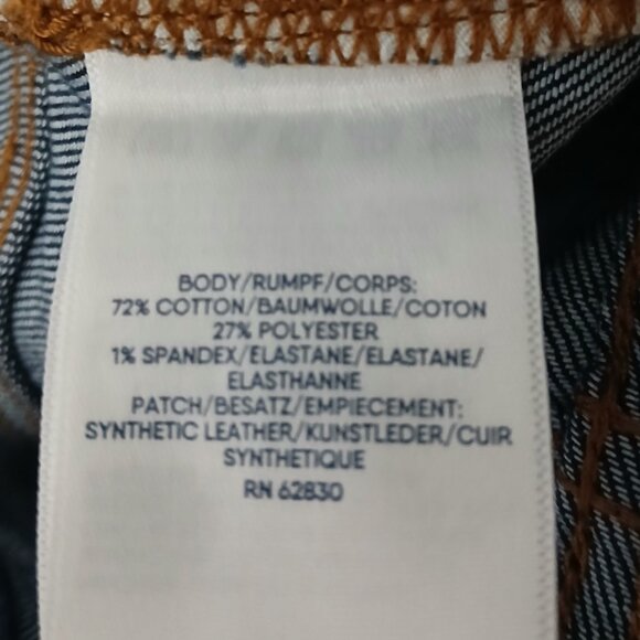 Lands End Jeans Size 14 Recover Wide Leg High Rise Dark Blue Denim Stretch - Picture 10 of 11